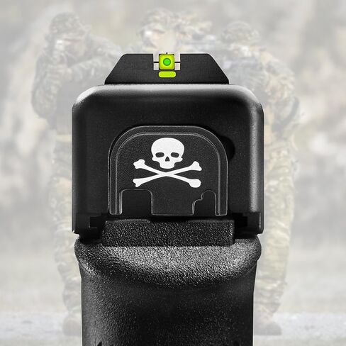 2 Pcs Rear Cover Slide Back Plates for Glock Gen 1-4, Aluminum Rear Cover Plate for Glock 17 19 21 22 23 24 26 27 29 30 31 32 33 34 35 36 37 38 39 40 41 Engraved Back Rear Plate (Skull) in Saudi Arabia