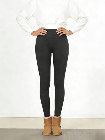 Women's Fleece Lined - High Waisted Thermal Yoga Pants,Warm Soft Winter Workout Running Hiking Tights in Saudi Arabia