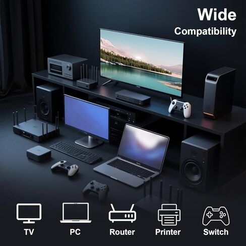 حزمة كابل إيثرنت Orbram Cat 8 بطول 15 قدم من النايلون مع وصلة موسع إيثرنت 2 حزمة بسرعة 10 جيجابت في الثانية in Kuwait