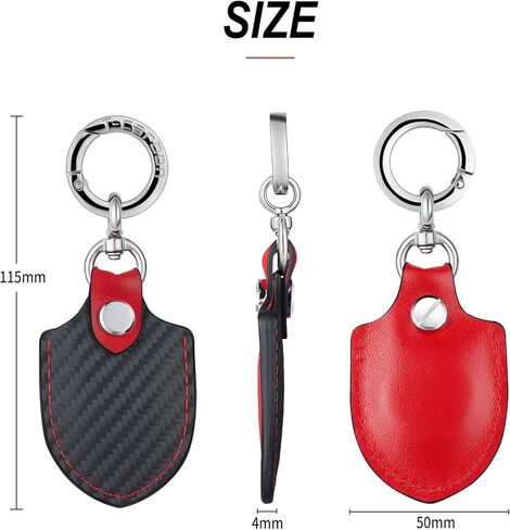 T-carbon Airtag Holder for Key Fob with Keychain;Leather and Carbon Fiber Handmade Case Fits Apple AirTags;Anti-Lost Holder with Key Ring for Luggage;Access Card Holder;RFID Key Fob Bag in Saudi Arabia