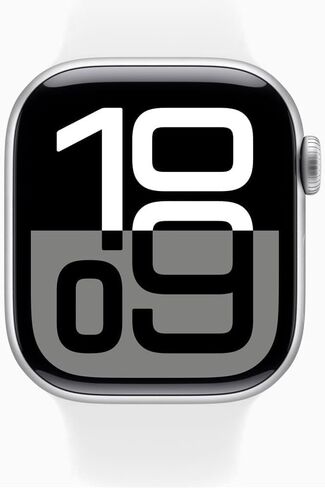 Apple Watch Series 10 [GPS, 42mm] - Silver Aluminum Case with White Sport Band, M/L (Renewed) in Saudi Arabia