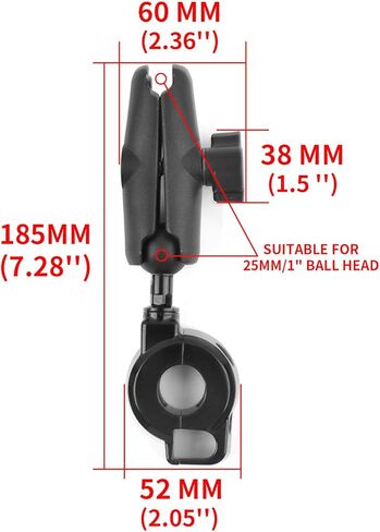 PANICAL Motorcycle for Honda Goldwing GL1800 F6B DCT 2018-2026 Parts Special Vehicle Handlebar Phone Holder Paired 25mm 1" Ball Head Adapter Holder Aluminum Alloy (Mobile Phone Holder A) in Saudi Arabia