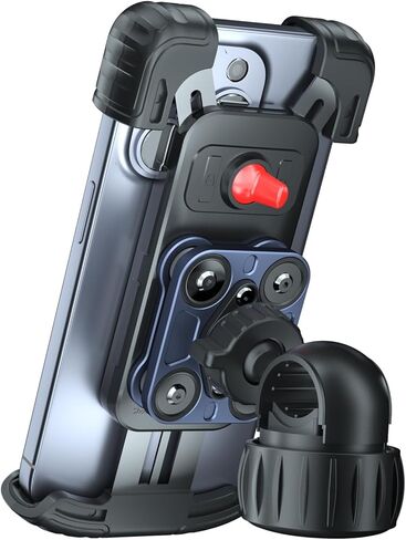 Motorcycle Phone Mount Holder - Upgrade Vibration Dampener - 360° Rotatable Bicycle Phone Holder, Bike Handlebar Phone Clip for 5.1" - 6.8" Smartphones in Saudi Arabia