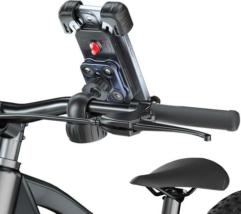 Motorcycle Phone Mount Holder - Upgrade Vibration Dampener - 360° Rotatable Bicycle Phone Holder, Bike Handlebar Phone Clip for 5.1" - 6.8" Smartphones in Saudi Arabia