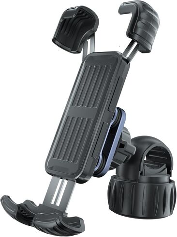 Motorcycle Phone Mount Holder - Upgrade Vibration Dampener - 360° Rotatable Bicycle Phone Holder, Bike Handlebar Phone Clip for 5.1" - 6.8" Smartphones in Saudi Arabia