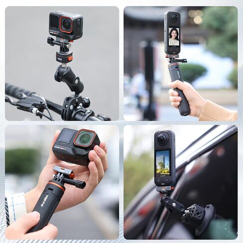 VRIG Quick Release Mount 2.0, Safety Lock Mechanism Magnetic Base for Insta 360 X5/ X4 Air/Ace Pro 2/ Ace Pro/Ace, Aluminum Alloy, Strong Magnet and Foldable 2-Prong Mount, AC-64 in Saudi Arabia