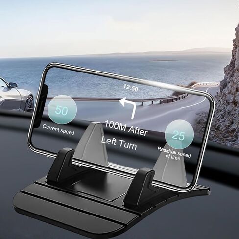 Car Phone Holder, Dashboard Cell Phone Holder with Non-Slip Silicone, Universal Car Dashboard Phone Holder with 120°Viewing Angle for Safe Driving and Navigation, Compatible with Smartphones in Saudi Arabia