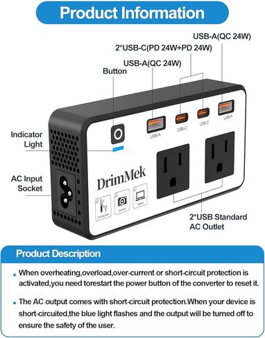 محول جهد 200 واط من الولايات المتحدة إلى أوروبا، محول طاقة للسفر مع 4 منافذ USB، 2 منافذ تيار متردد لمكواة تجعيد الشعر والكمبيوتر المحمول، قابس الاتحاد الأوروبي والمملكة المتحدة والاتحاد الأفريقي، للسفر على متن السفن السياحية in Kuwait