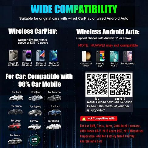 2026 محول CarPlay & Android Auto 2 في 1، واي فاي ثنائي النواة، بلوتوث CarPlay Dongle يحول سلكيًا إلى لاسلكي، اتصال تلقائي سريع، لأجهزة Apple iPhone وAndroid، USB/Type-c in Kuwait