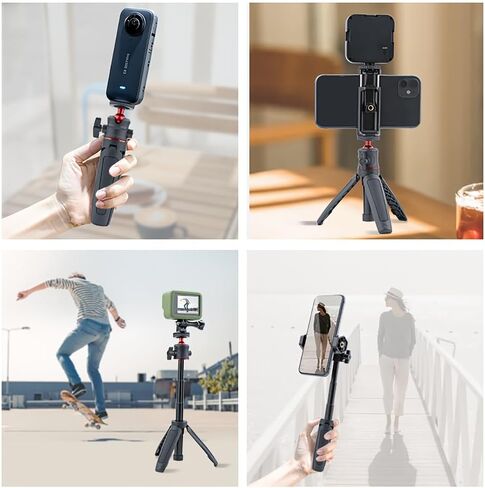 Camera Tripod, 3-Section Extendable Tripod with Ball Head Portable Desktop Stand for Smartphones, Cameras & Live Streaming, Lightweight & Durable Design, Compatible Dv Camcorders, Camera Accessory in Saudi Arabia