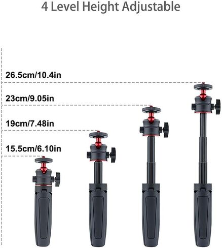 Camera Tripod, 3-Section Extendable Tripod with Ball Head Portable Desktop Stand for Smartphones, Cameras & Live Streaming, Lightweight & Durable Design, Compatible Dv Camcorders, Camera Accessory in Saudi Arabia