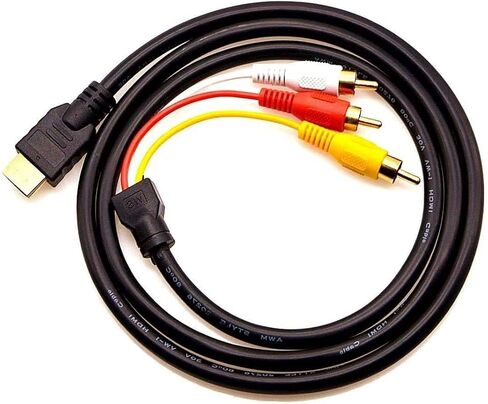 HDMI to av Cable HDMI Male to 3 av Female av Cable Video Audio Component Converter Adapter Cable for TV HDTV DVD in Saudi Arabia