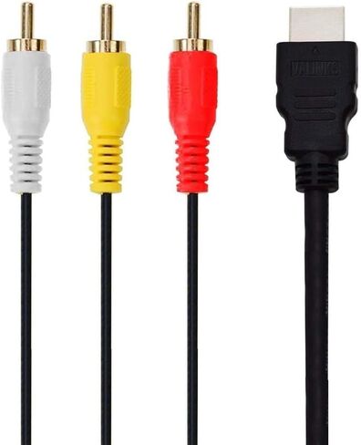 HDMI to av Cable HDMI Male to 3 av Female av Cable Video Audio Component Converter Adapter Cable for TV HDTV DVD in Saudi Arabia