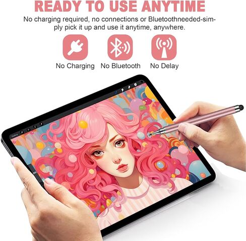 قلم شاشة عالمي مكون من 3 قطع لشاشات اللمس - قلم ذو رأس رفيع متوافق مع أجهزة iPad وأجهزة Android اللوحية وiPhone وSamsung وChromebook وجميع أجهزة شاشات اللمس - قلم رسم وكتابة دقيق in Kuwait