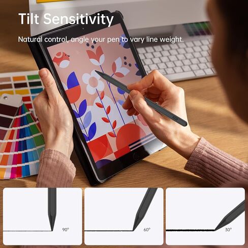 Pencil for iPad mini A17 Pro 7/6/5, Fast Charge Palm Rejection Tilt Sensitivity 20H Battery Life Stylus Pen for iPad mini 5-7th, iPad 6th-11th A16, Air 3rd-7th M2 M3, Pro 13"/12.9"/11" M4 in Kuwait