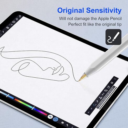 6 قطع نصائح بديلة لقلم Apple Pencil Pro/USB-C/2nd/1st Gen - ترقية 6 قطع 2B، 2H، رصاصة، توقيع، إبرة رفيعة، مستديرة، نصائح دقيقة مقاومة للاهتراء، مجموعة ملحقات أقلام iPad مع حقيبة تخزين in Kuwait