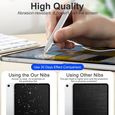 6 قطع نصائح بديلة لقلم Apple Pencil Pro/USB-C/2nd/1st Gen - ترقية 6 قطع 2B، 2H، رصاصة، توقيع، إبرة رفيعة، مستديرة، نصائح دقيقة مقاومة للاهتراء، مجموعة ملحقات أقلام iPad مع حقيبة تخزين in Kuwait