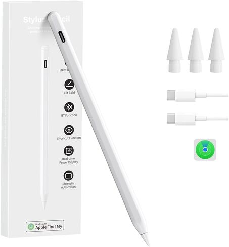 Findmy iPad Pencil Compatible with Apple iPad 2018-2025,Tilt Sensitivity,Palm Rejection, Fast Charge Stylus Pen for iPad A16(11th)/10/9/8 & Air 13/11 & Pro 12.9/13/11 & Mini 7/6/5 No Wireless Charging in Saudi Arabia
