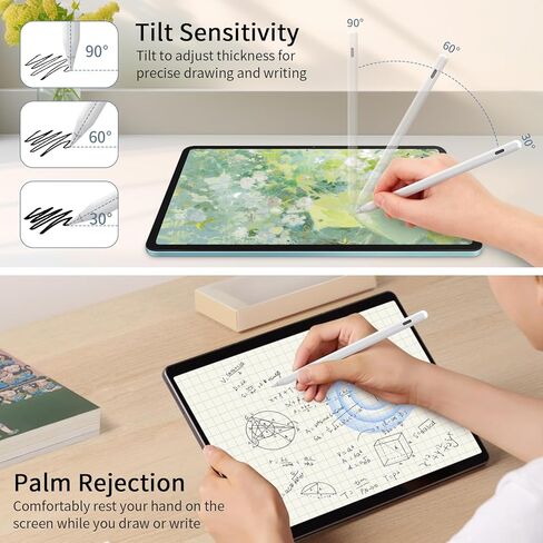 Findmy iPad Pencil Compatible with Apple iPad 2018-2025,Tilt Sensitivity,Palm Rejection, Fast Charge Stylus Pen for iPad A16(11th)/10/9/8 & Air 13/11 & Pro 12.9/13/11 & Mini 7/6/5 No Wireless Charging in Saudi Arabia