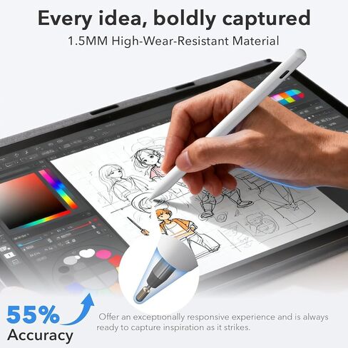 Findmy iPad Pencil Compatible with Apple iPad 2018-2025,Tilt Sensitivity,Palm Rejection, Fast Charge Stylus Pen for iPad A16(11th)/10/9/8 & Air 13/11 & Pro 12.9/13/11 & Mini 7/6/5 No Wireless Charging in Saudi Arabia