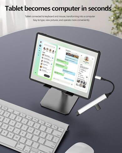 USB C Hub محول منفذ ماك بوك كابل متعدد المنافذ للكمبيوتر المحمول قارئ بطاقات Micro SD (5 في 1) لهاتف Iphone 17 16 15 Pro Max Docking Station محول فلاش محرك الألعاب ملحقات البيانات جاك محول نوع USB-A Tablet in Kuwait