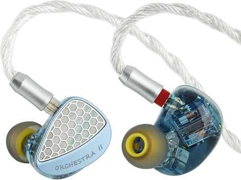 Linsoul Kiwi Ears Orchestra II 10BA Professional in-Ear Monitor, HiFi Wired IEM Earbuds with Superlative Tonal Balance, Handcrafts Shell for All Individuals and Music Genres (Silver) in Saudi Arabia