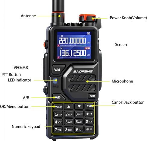 BAOFENG K5PLUS 10W Ham Radios Charginng for Hunting Survival Gear,NOAA Weather Radio with Copy Frequency in Saudi Arabia