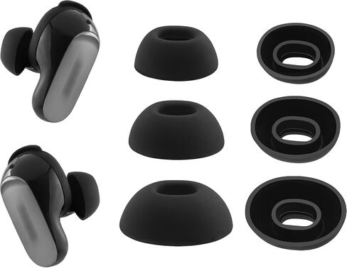Replacement Silicone Ear Tips for Bose QuietComfort Ultra Bluetooth Earbuds, 3 Pairs (Black, Assorted S/M/L) in Saudi Arabia