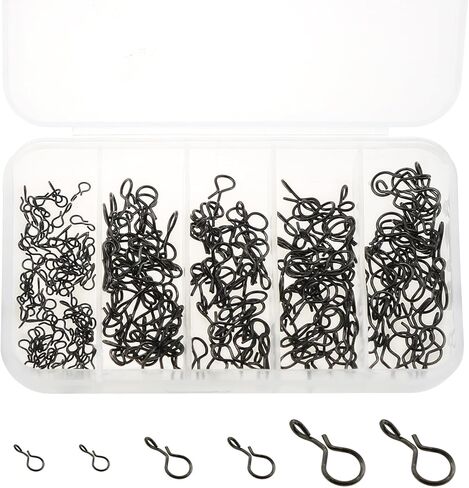 240PCS Fly Fishing Quick Change Pin Set Stainless Steel Snap Hook Size XS/S/M Fishing Tackle Tool Suitable for Bait Hanging in Saudi Arabia