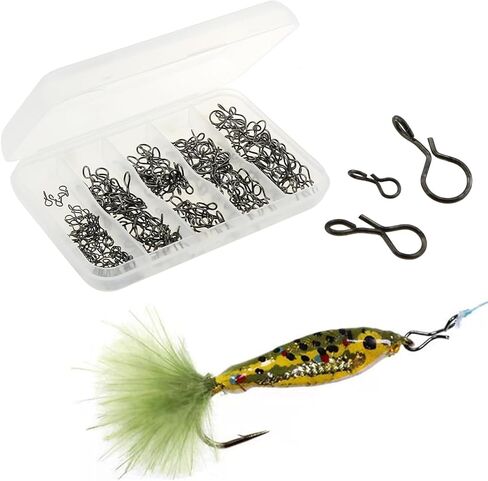 240PCS Fly Fishing Quick Change Pin Set Stainless Steel Snap Hook Size XS/S/M Fishing Tackle Tool Suitable for Bait Hanging in Saudi Arabia