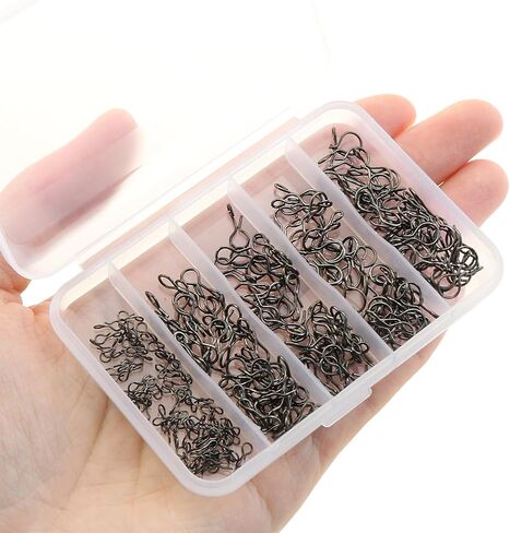 240PCS Fly Fishing Quick Change Pin Set Stainless Steel Snap Hook Size XS/S/M Fishing Tackle Tool Suitable for Bait Hanging in Saudi Arabia