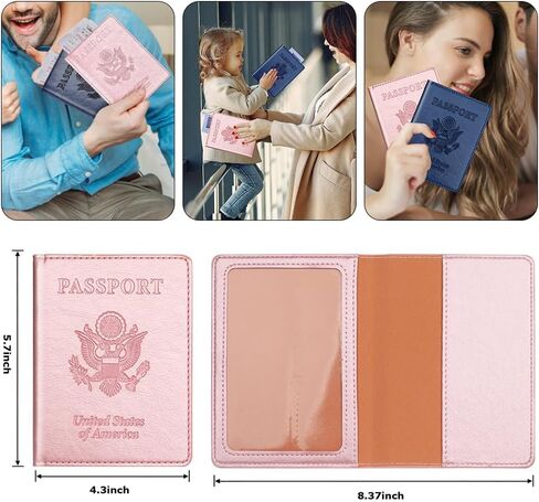 2-Pack Passport Holder Wallet for Women and Men, Travel Essentials for Family, Cruise Ship Must-Haves(Black Dark Blue) in Saudi Arabia