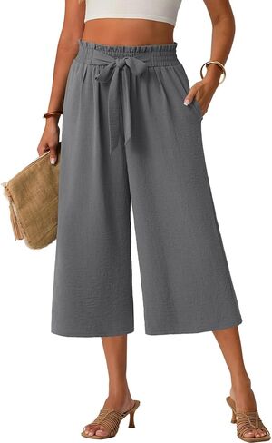 Lepunuo Capri Pants for Women Wide Leg Summer Capris Pant Palazzo Loose Fit Casual Trousers with Pockets 2026 Trendy in Saudi Arabia