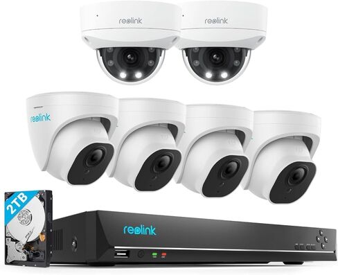 REOLINK 4K PoE Security Camera System, 4pcs Person/Vehicle Detection IP Cameras, 8CH NVR with 2TB HDD, RLK8-800D4 PoE Kit Bundle with 2 x RLC-833A 4K 3X Optical Zoom Cameras in Saudi Arabia