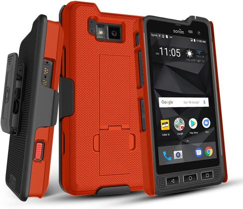 حافظة BELTRON مزودة بمشبك حزام لجهاز Sonim XP8 (AT&T FirstNet Sprint XP8800)، ملاءمة آمنة ومسند مدمج (متين وموثوق وخفيف الوزن) برتقالي آمن in Saudi Arabia