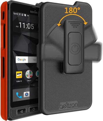 حافظة BELTRON مزودة بمشبك حزام لجهاز Sonim XP8 (AT&T FirstNet Sprint XP8800)، ملاءمة آمنة ومسند مدمج (متين وموثوق وخفيف الوزن) برتقالي آمن in Saudi Arabia