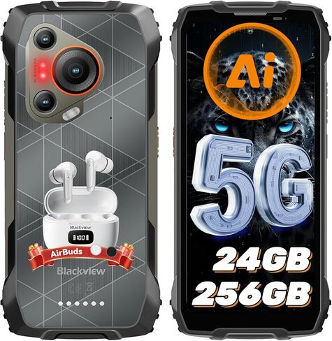 Blackview BL7000 AI 5G Rugged Phone Android 15, 24GB+256GB/2TB MTK Dimensity 6300, 6.78" FHD+ 120Hz, 50MP + Night Vision 20MP, 7500mAh/33W, Rugged Smartphone Dual SIM/T-Mobile/NFC/OTG/IP69K Waterproof in Saudi Arabia