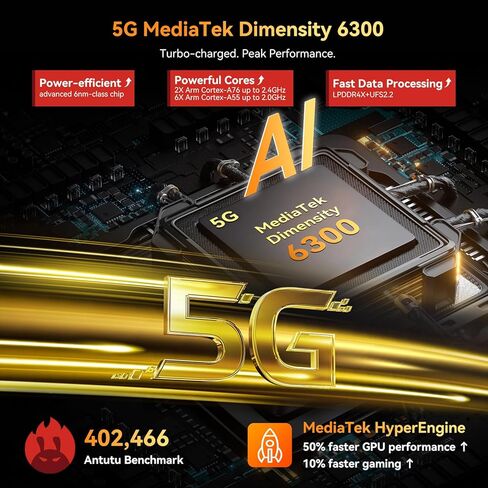 Blackview BL7000 AI 5G Rugged Phone Android 15, 24GB+256GB/2TB MTK Dimensity 6300, 6.78" FHD+ 120Hz, 50MP + Night Vision 20MP, 7500mAh/33W, Rugged Smartphone Dual SIM/T-Mobile/NFC/OTG/IP69K Waterproof in Saudi Arabia