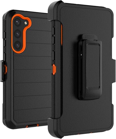 Takfox Galaxy S23 Case, for Samsung S23 Belt Clip Holster Phone Case with [Built-in Screen Protector] Kickstand Protective Rugged Heavy Duty Shockproof Dustproof Durable Cover (Black/Black) in Saudi Arabia