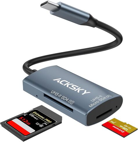 USB-C 4.0 Card Reader - Supports SD/SDHC/SDXC & Micro SDHC/SDXC/MMC UHS-I/II, for iPhone, iPad, MacBook Pro & Samsung S22 in Saudi Arabia