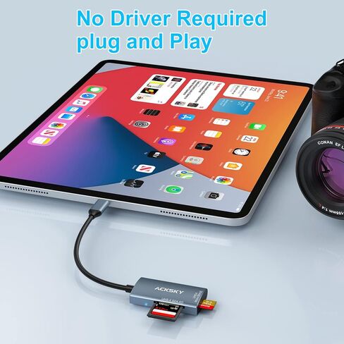 USB-C 4.0 Card Reader - Supports SD/SDHC/SDXC & Micro SDHC/SDXC/MMC UHS-I/II, for iPhone, iPad, MacBook Pro & Samsung S22 in Saudi Arabia