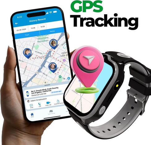 ساعة ذكية موديل 2025 | ساعة الهاتف ومتعقب GPS | الاتصال، الرسائل النصية، تتبع نظام تحديد المواقع، الكاميرا، النموذج المدرسي | تنبيهات SOS والسلامة in Saudi Arabia