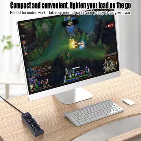 موزع USB بأربعة منافذ مع مؤشرات LED، ومنافذ 3.0 عالية السرعة و7.0 منافذ، يعمل بجهد 5 فولت، وتبديل مستقل للوحات المفاتيح والفئران وبطاقات الذاكرة، وتصميم مضغوط للأجهزة الطرفية للكمبيوتر in Saudi Arabia