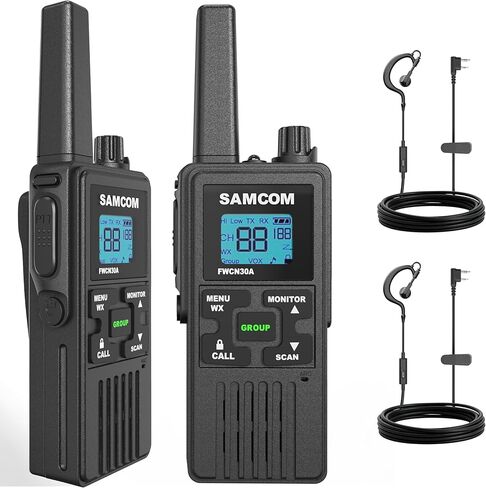 FRS Walkie Talkies Long Range for Adults,Rechargeable FWCN30A Radios with NOAA Family 2 Way Radio with Earpiece 1250mAh Flashlight USB for Camping Hiking Cruise,4Pack in Saudi Arabia