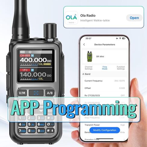 راديو Baofeng UV-5R Mini Ham راديو طويل المدى محمول باليد في اتجاهين، راديو NOAA للطقس مزدوج PTT قابل لإعادة الشحن، أجهزة اتصال لاسلكية طويلة المدى برمجة 999CH USB-C شحن راديو البقاء على قيد الحياة مع ميكروفون مكبر الصوت in Kuwait