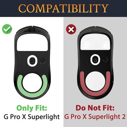 زلاجات ماوس زجاجية من SOULWIT لجهاز Logitech G PRO X Superlight (الجيل 1.0) ماوس ألعاب لاسلكي، أقدام ماوس مصقولة متينة لـ GPro x، انزلاق فائق النعومة وسريع - أسود in Saudi Arabia