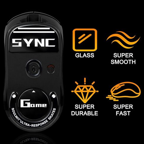 زلاجات ماوس زجاجية من SOULWIT لجهاز Logitech G PRO X Superlight (الجيل 1.0) ماوس ألعاب لاسلكي، أقدام ماوس مصقولة متينة لـ GPro x، انزلاق فائق النعومة وسريع - أسود in Saudi Arabia