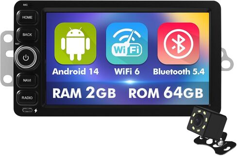 7 Inch IPS 2+64GB Touchscreen Android 14 Car Stereo for Chevrolet Silverado Impala Tahoe GMC Sierra Yukon Hummer with CarPlay & Android Auto Car Radio, Support WiFi 6, Bluetooth 5.4, Backup Camera in Saudi Arabia