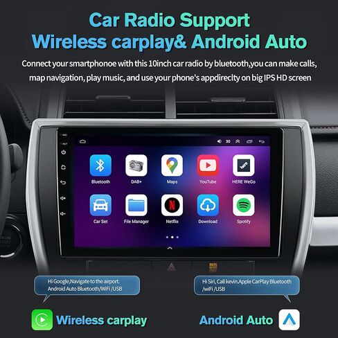 راديو سيارة 4G+64G Android 13 لسيارة Toyota Camry 2015 2016 2017، 10.1 بوصة تعمل باللمس Carplay اللاسلكي وAndroid Auto يدعم ترقية راديو شاشة اللمس مع كاميرا AHD، ملاحة GPS، SWC، WiFi، FM، بلوتوث in Saudi Arabia