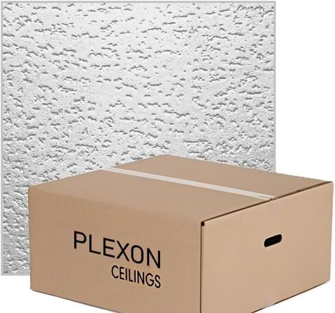 64 Pack of Plexon 12" x 12" Ceiling Tiles, Smooth Finish, White - Compatible with Armstrong Ceiling Tiles 12x12 in Saudi Arabia